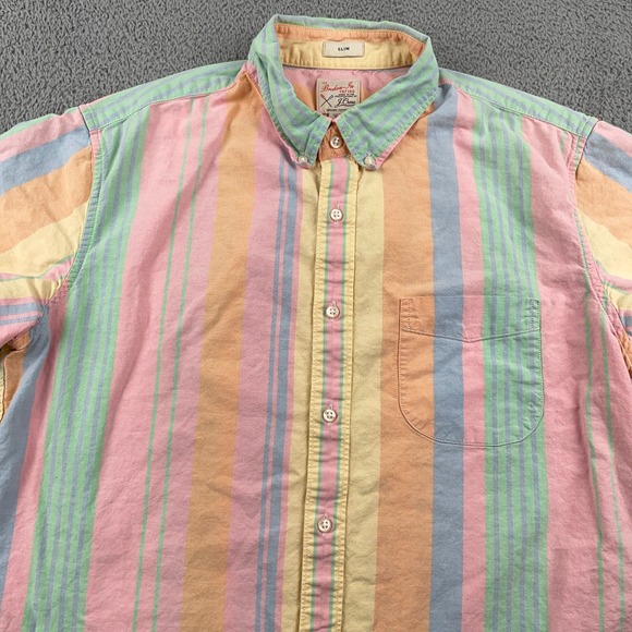 J.CREW Other - J Crew Shirt Mens Large Colorful Fun Striped Oxford Button Down Slim Fit
